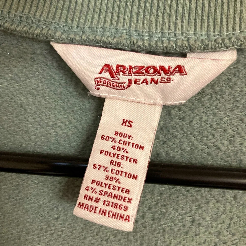 Arizona Jean Co. lace up sweatshirt light green size XS - Picture 4 of 5